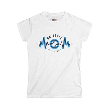 Baseball Mom Heartbeat Tee — Women's Baseball Mom T‑Shirt