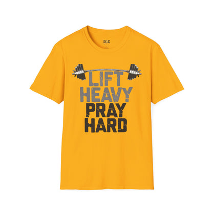 Lift Heavy Pray Hard T-Shirt — Christian Fitness Gym Tee