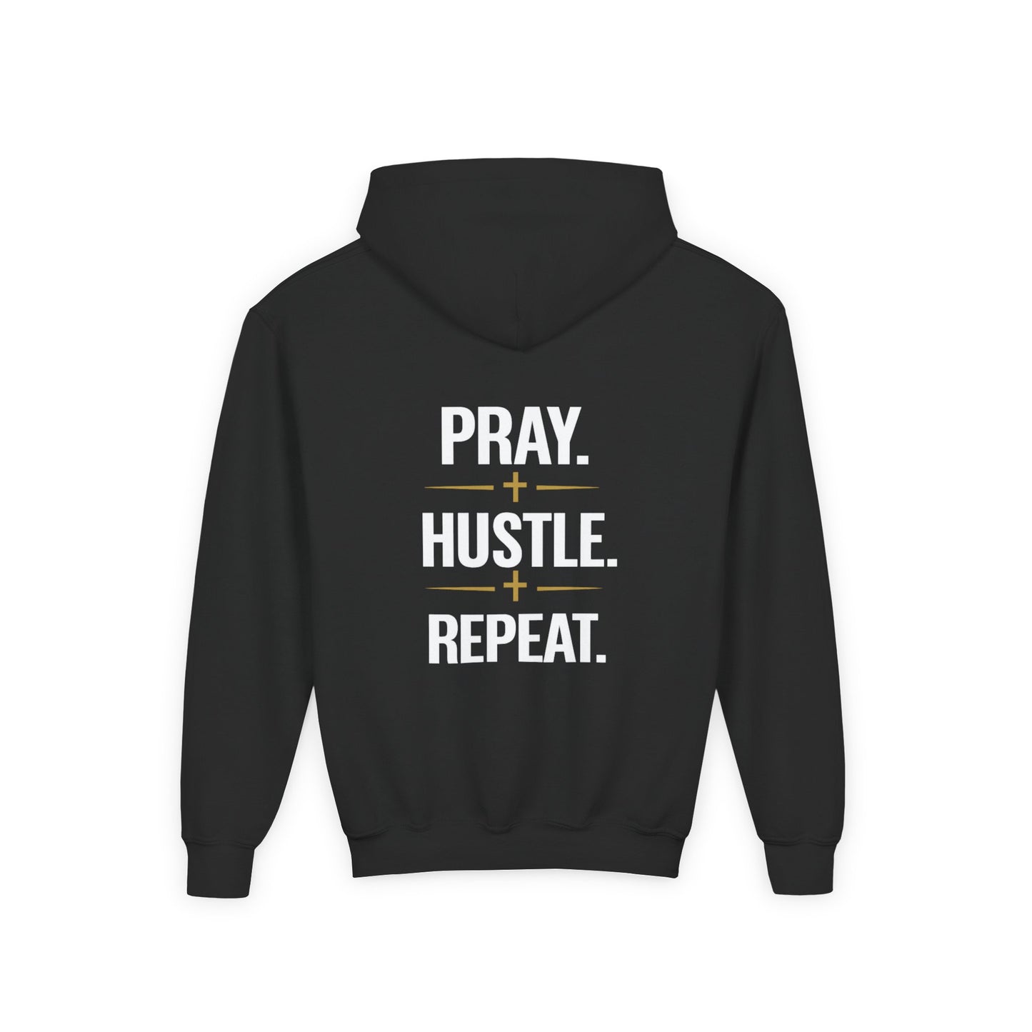 YOUTH Pray Hustle Repeat Hoodie – Inspirational Unisex Pullover