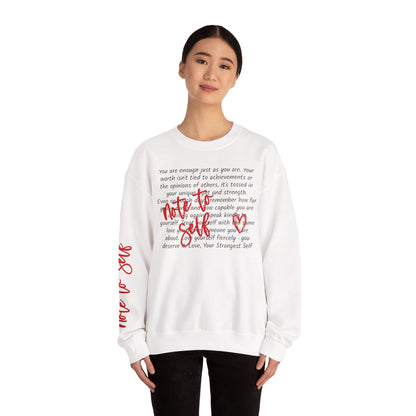 Note to Self. Ladies Soft Crewneck. Strong Message