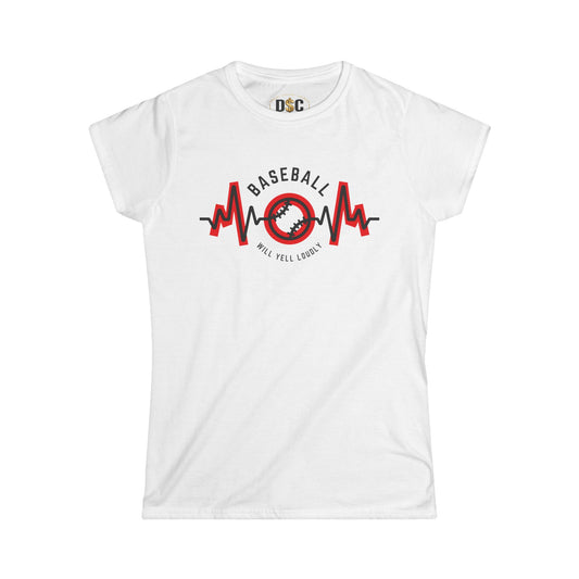 Baseball Heartbeat Women's Tee — 'Baseball' Pulse Graphic T‑Shirt