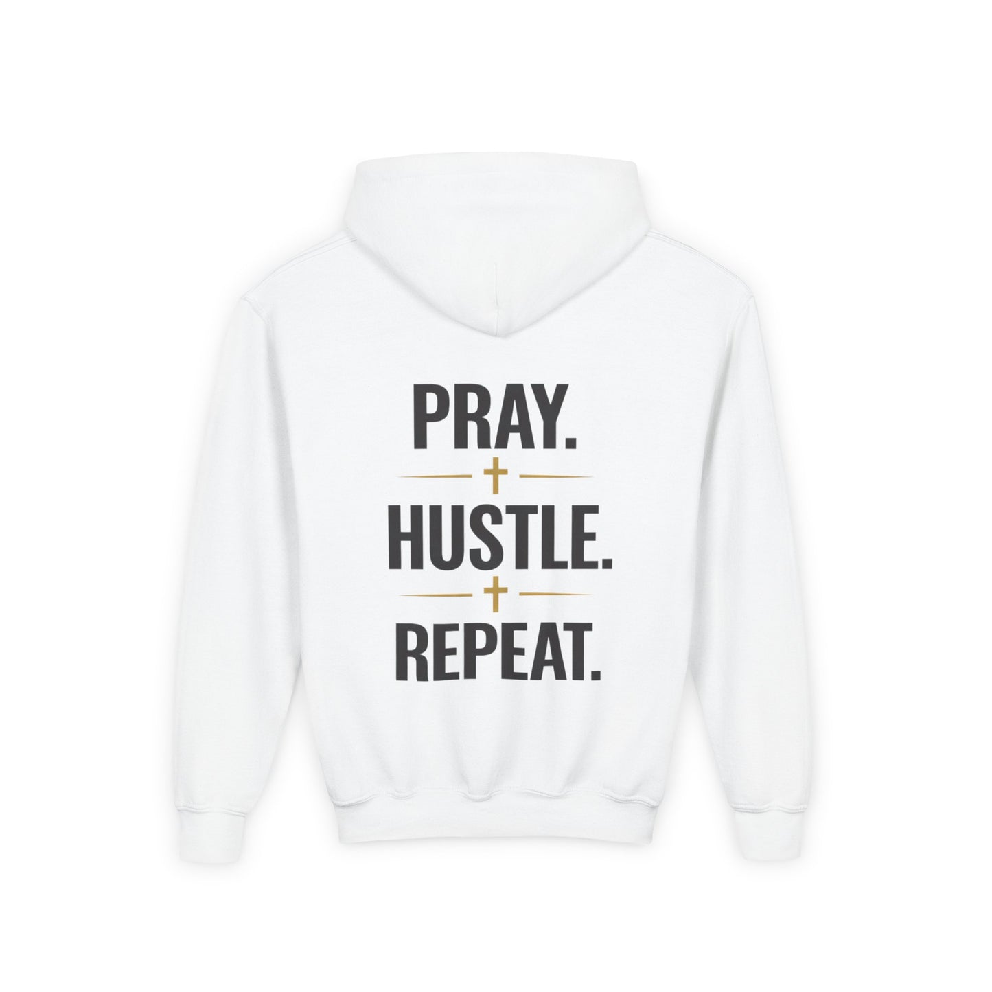 Youth 'Pray Hustle Repeat' Hoodie — Inspirational Kids Sweatshirt