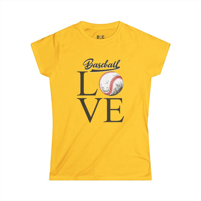 Personalized Baseball Love Tee — Custom Back Name & Number