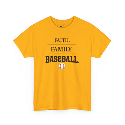 Faith. Family. Baseball. Tee