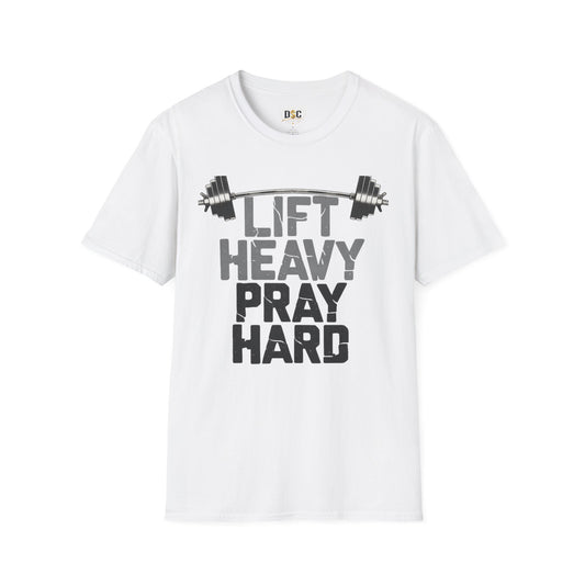 Lift Heavy Pray Hard T-Shirt — Christian Fitness Gym Tee