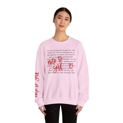 Note to Self. Ladies Soft Crewneck. Strong Message