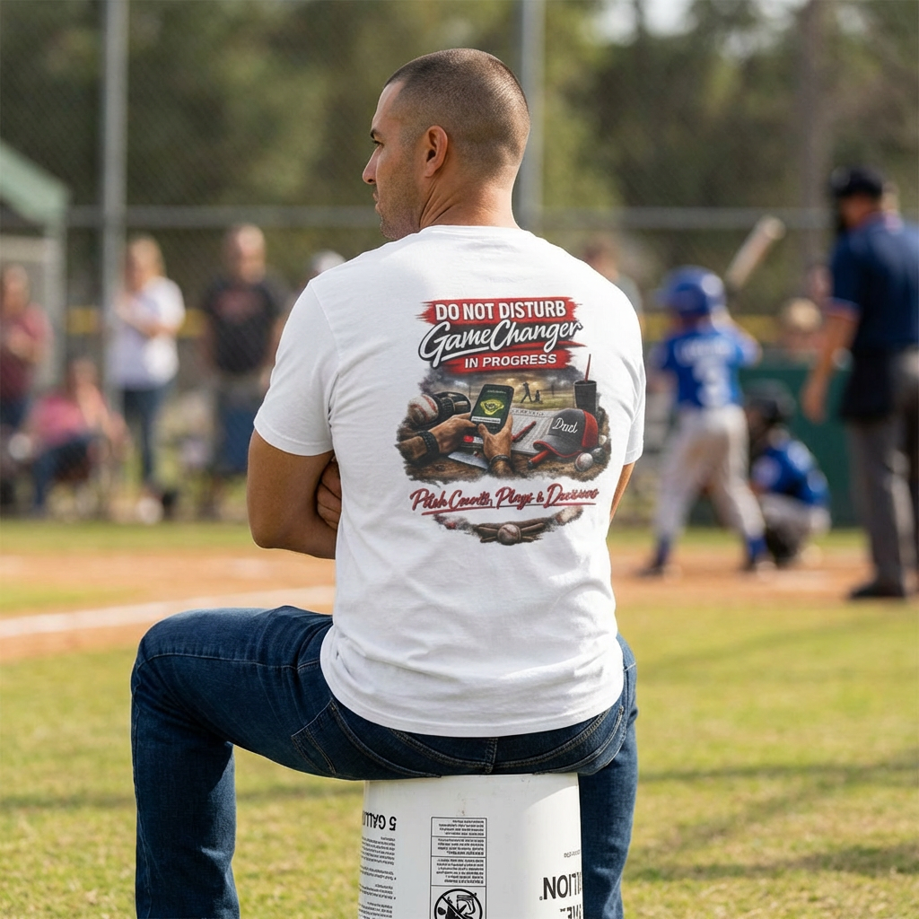 Baseball Dad T-Shirt — 'Dad Who Steps Up to Run GameChanger'