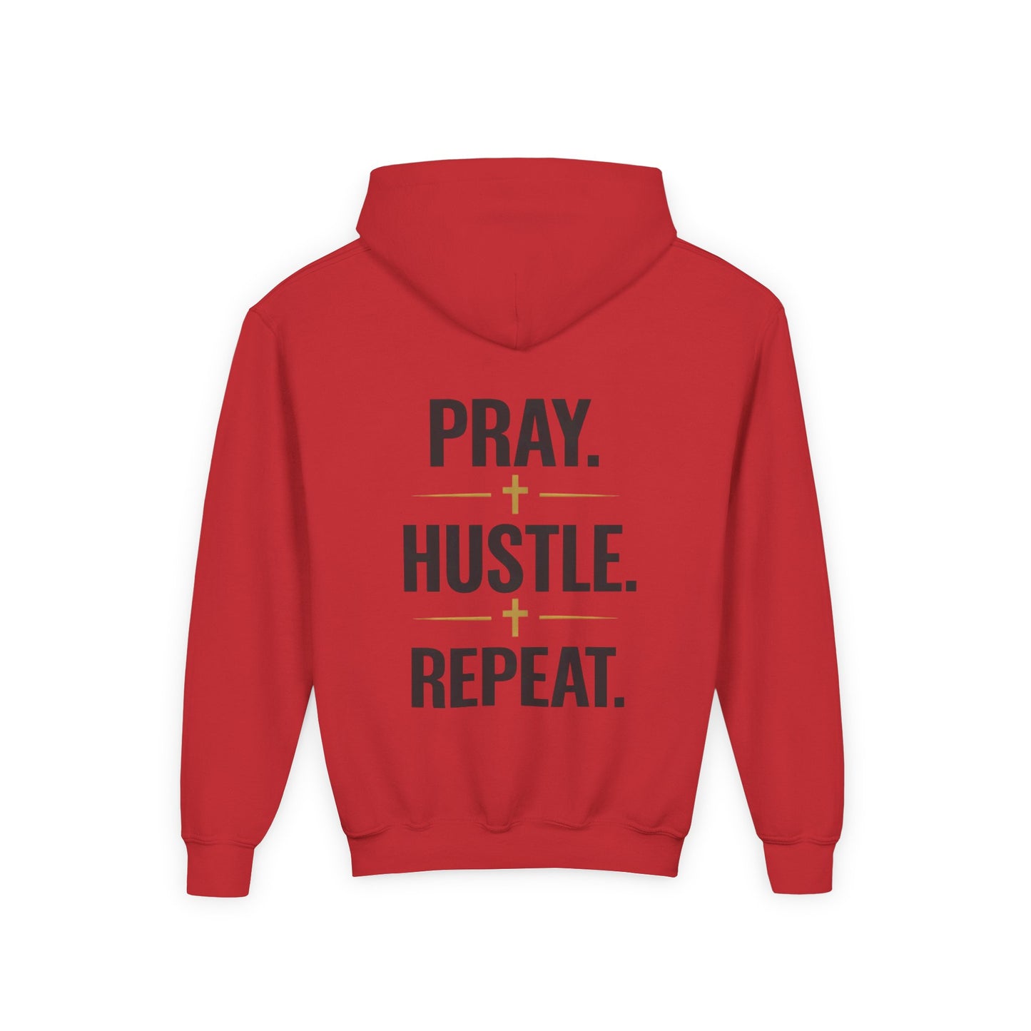 YOUTH Pray Hustle Repeat Hoodie – Inspirational Unisex Pullover