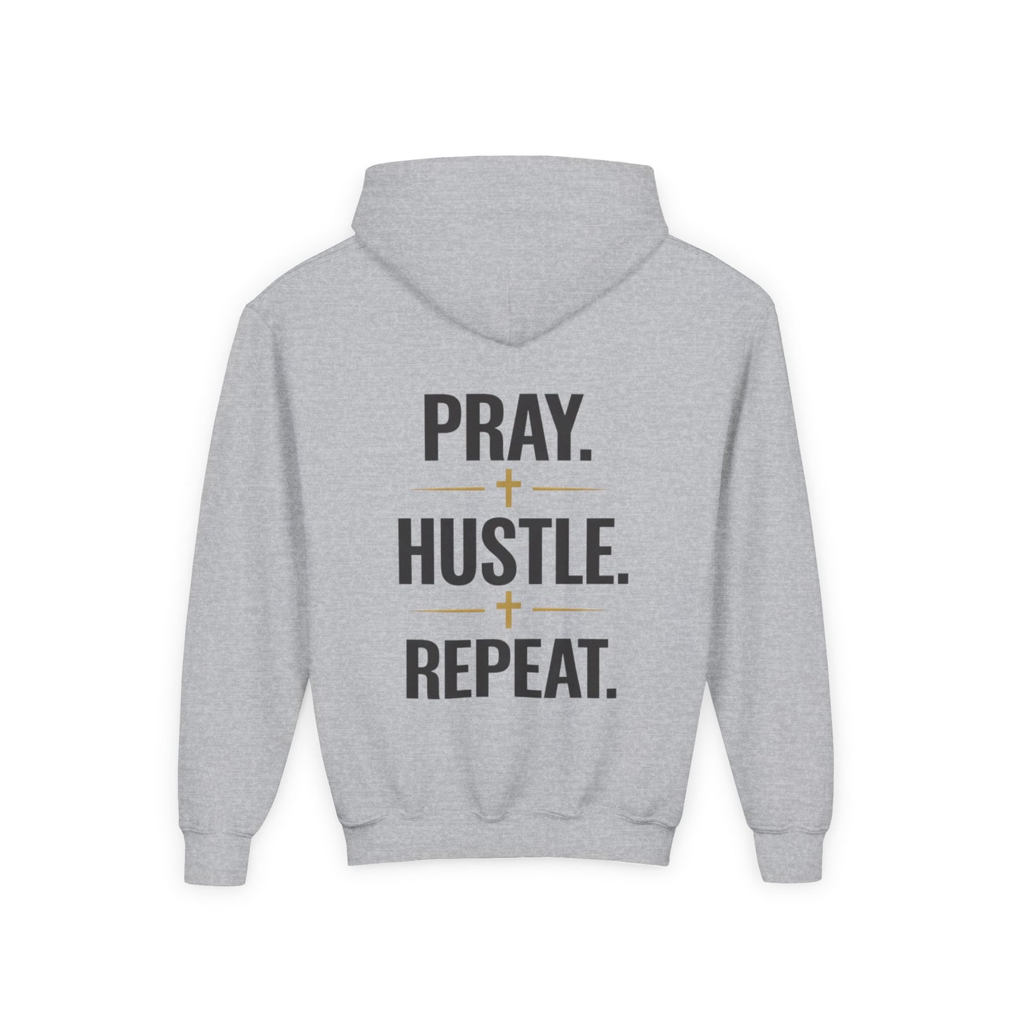 Youth 'Pray Hustle Repeat' Hoodie — Inspirational Kids Sweatshirt
