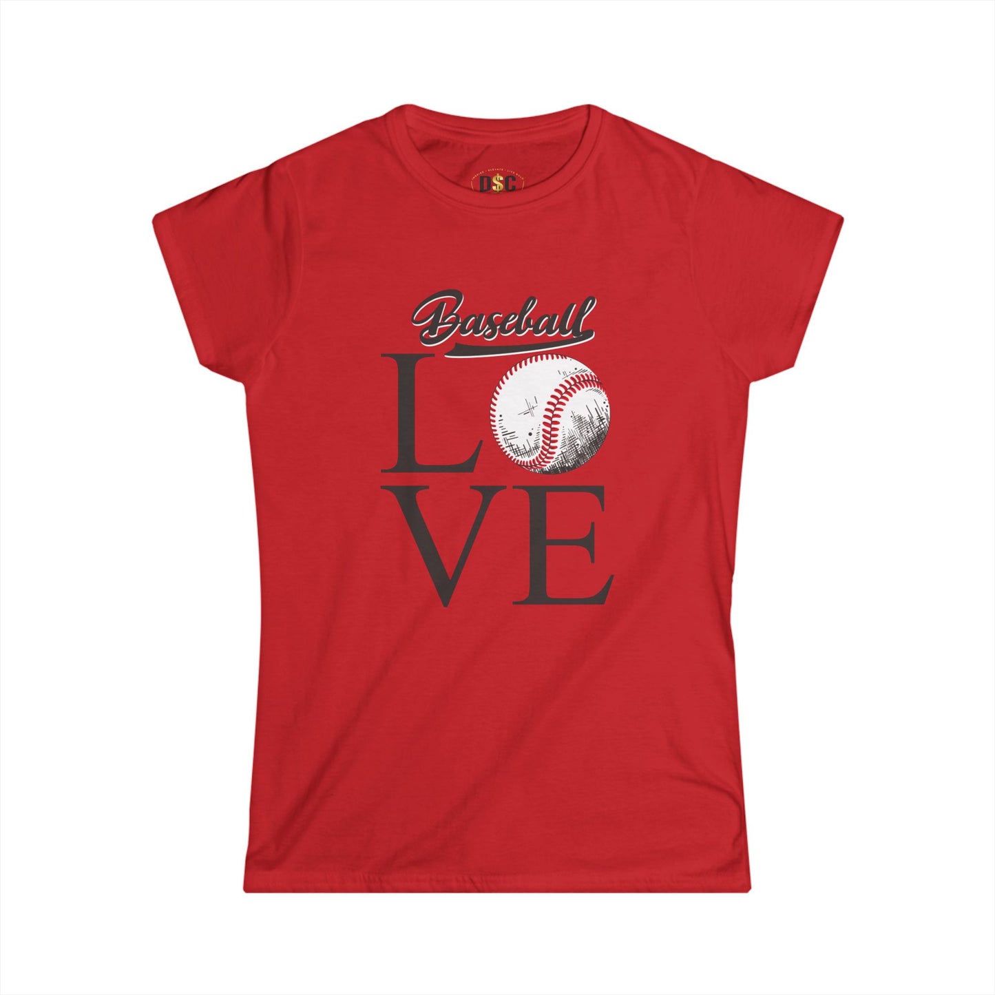 Personalized Baseball Love Tee — Custom Back Name & Number