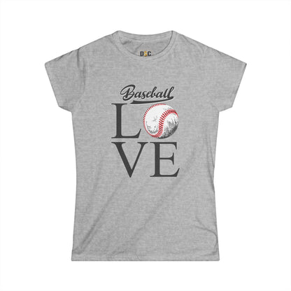 Personalized Baseball Love Tee — Custom Back Name & Number