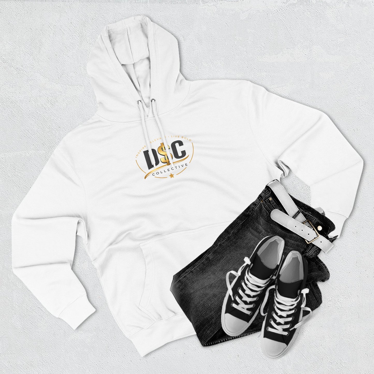 Pray. Hustle. Repeat. Fleece Hoodie — Motivational Three-Panel Heavy Pullover