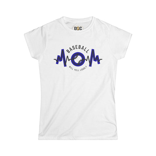 Baseball Heartbeat Tee — 'Baseball' Donut Pulse Graphic Women's T-Shirt