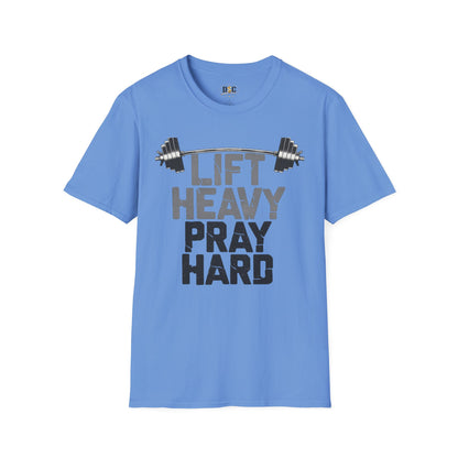 Lift Heavy Pray Hard T-Shirt — Christian Fitness Gym Tee